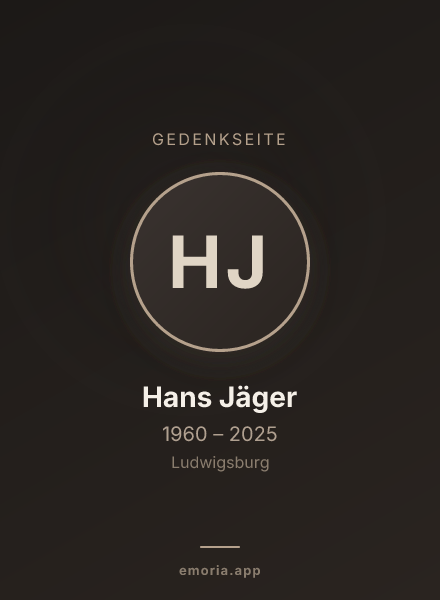 Gedenkportrait von Hans Jäger