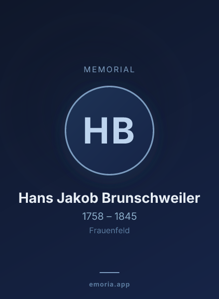 Memorial portrait of Hans Jakob Brunschweiler