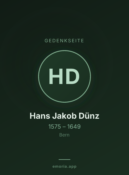 Gedenkportrait von Hans Jakob Dünz