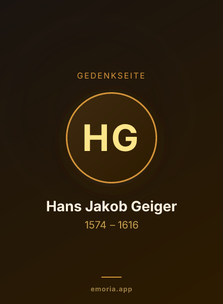 Gedenkportrait von Hans Jakob Geiger