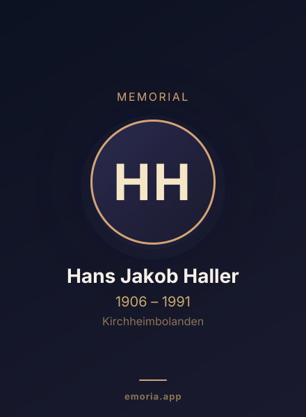 Memorial portrait of Hans Jakob Haller