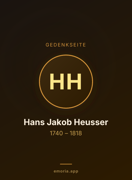 Gedenkportrait von Hans Jakob Heusser