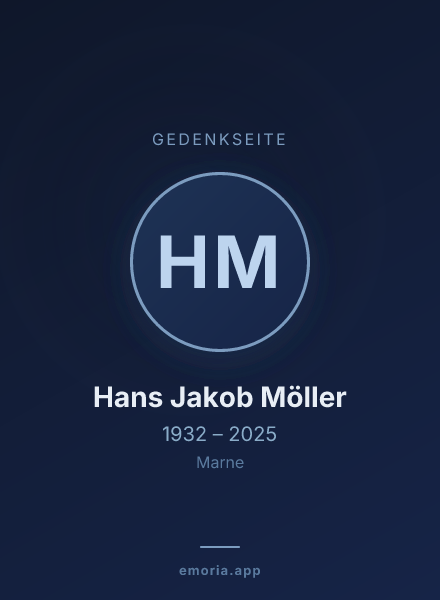 Gedenkportrait von Hans Jakob Möller