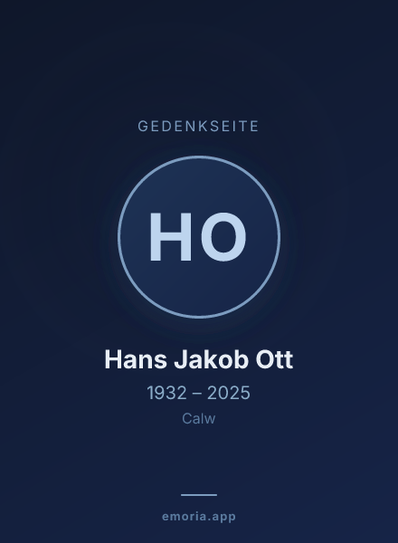 Gedenkportrait von Hans Jakob Ott