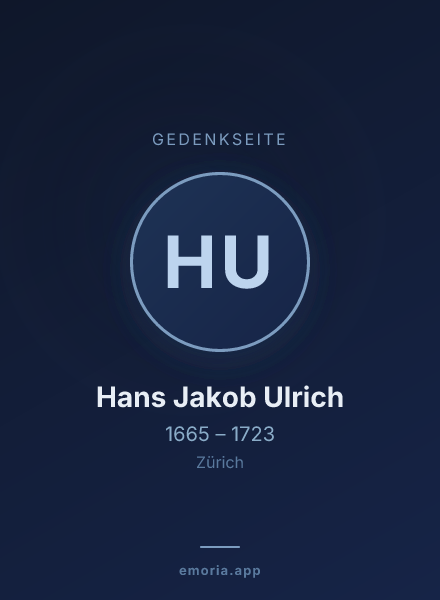 Gedenkportrait von Hans Jakob Ulrich