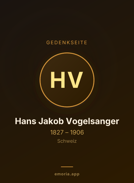 Gedenkportrait von Hans Jakob Vogelsanger