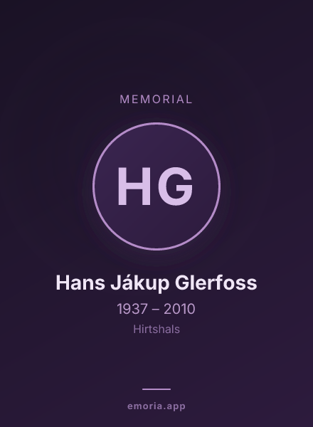 Memorial portrait of Hans Jákup Glerfoss