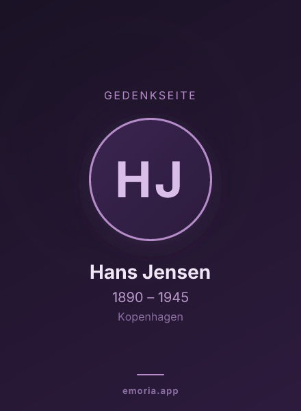 Gedenkportrait von Hans Jensen