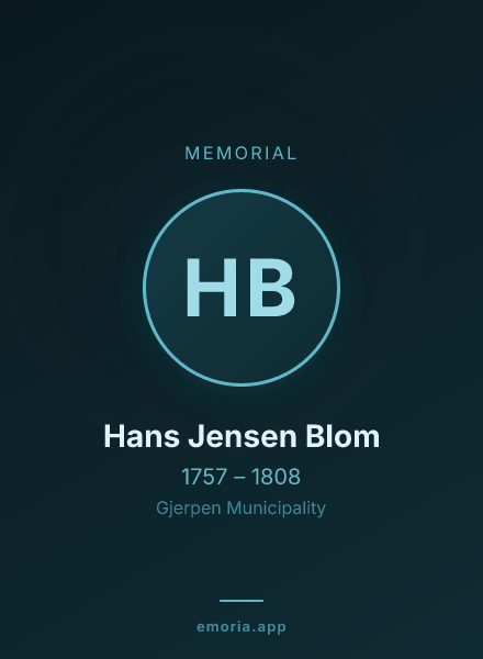 Memorial portrait of Hans Jensen Blom