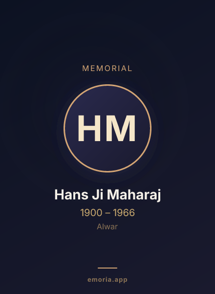 Memorial portrait of Hans Ji Maharaj