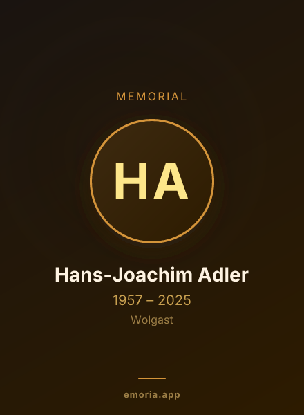 Memorial portrait of Hans-Joachim Adler