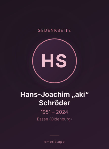 Gedenkportrait von Hans-Joachim „aki“ Schröder