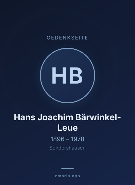 Gedenkportrait von Hans Joachim Bärwinkel-Leue