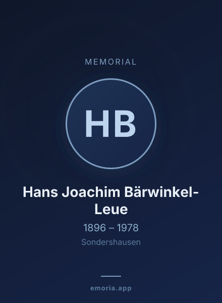 Memorial portrait of Hans Joachim Bärwinkel-Leue