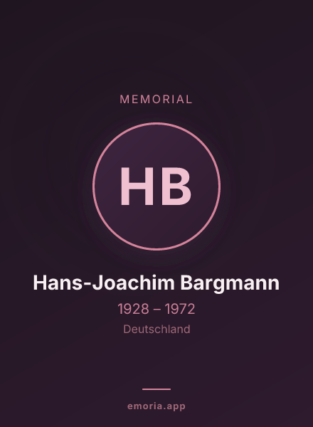 Memorial portrait of Hans-Joachim Bargmann