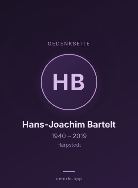 Gedenkportrait von Hans-Joachim Bartelt