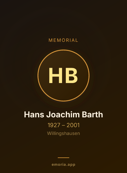 Memorial portrait of Hans Joachim Barth