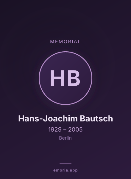 Memorial portrait of Hans-Joachim Bautsch