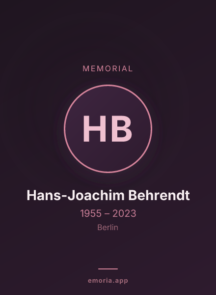 Memorial portrait of Hans-Joachim Behrendt