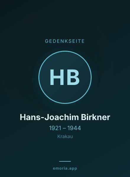 Gedenkportrait von Hans-Joachim Birkner
