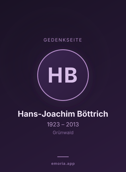 Gedenkportrait von Hans-Joachim Böttrich