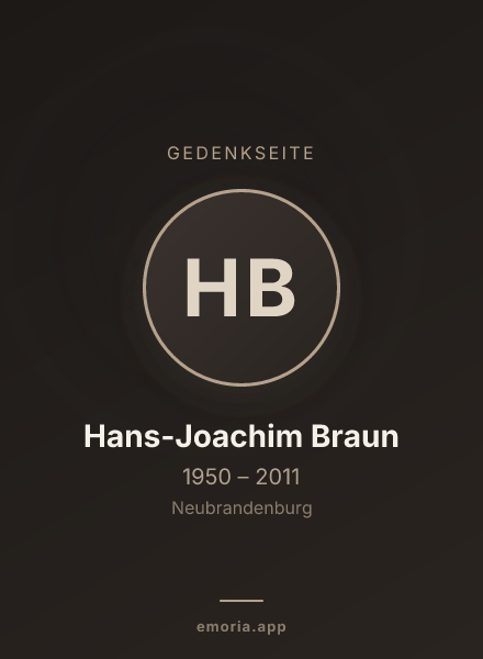 Gedenkportrait von Hans-Joachim Braun