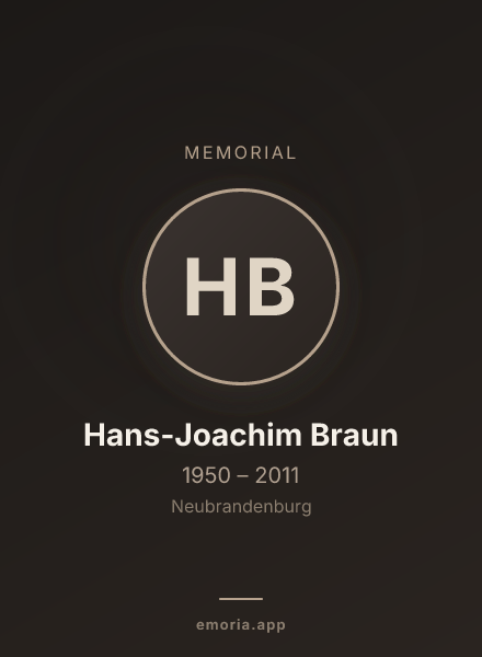 Memorial portrait of Hans-Joachim Braun