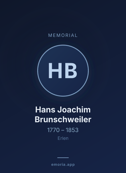 Memorial portrait of Hans Joachim Brunschweiler