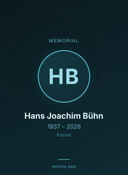 Memorial portrait of Hans Joachim Bühn