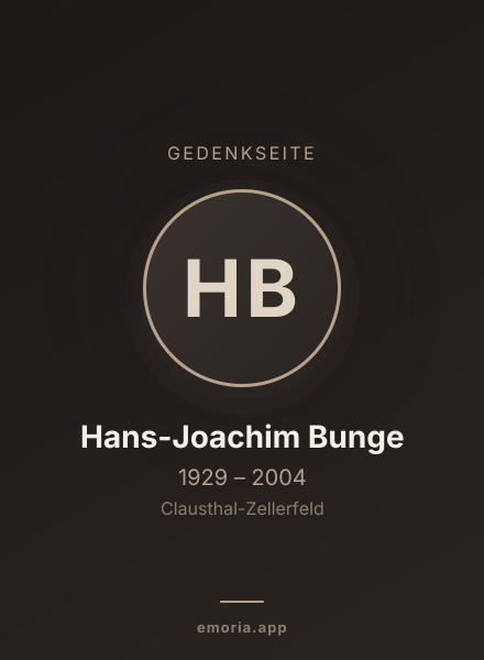 Gedenkportrait von Hans-Joachim Bunge