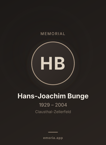 Memorial portrait of Hans-Joachim Bunge