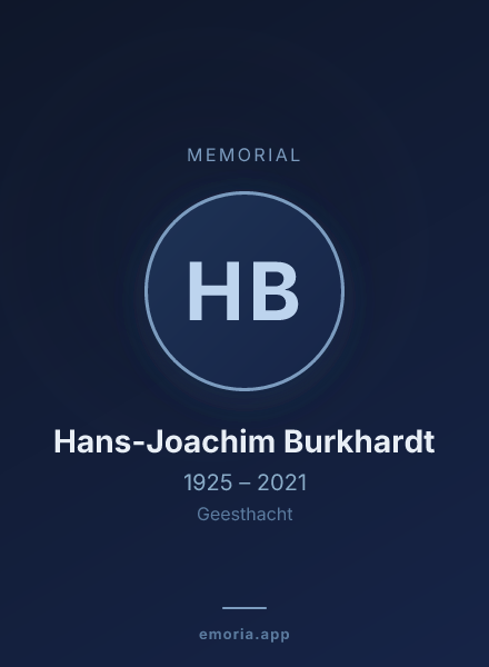 Memorial portrait of Hans-Joachim Burkhardt