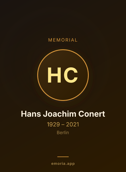 Memorial portrait of Hans Joachim Conert