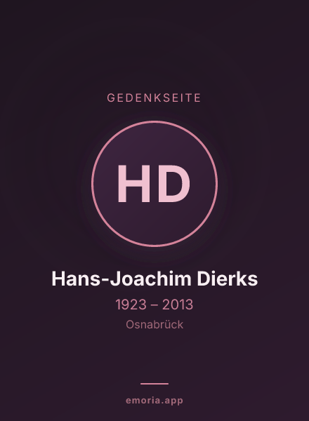 Gedenkportrait von Hans-Joachim Dierks