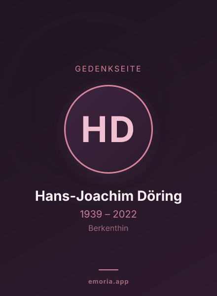 Gedenkportrait von Hans-Joachim Döring