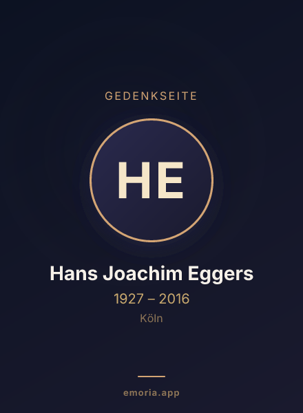 Gedenkportrait von Hans Joachim Eggers