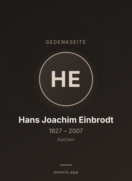 Gedenkportrait von Hans Joachim Einbrodt