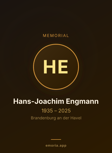 Memorial portrait of Hans-Joachim Engmann