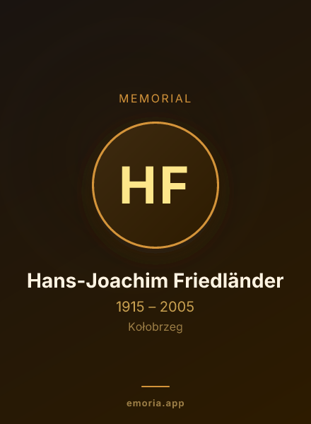 Memorial portrait of Hans-Joachim Friedländer