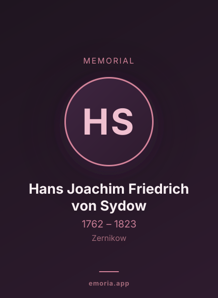 Memorial portrait of Hans Joachim Friedrich von Sydow