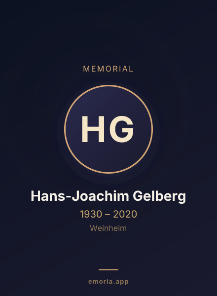 Memorial portrait of Hans-Joachim Gelberg