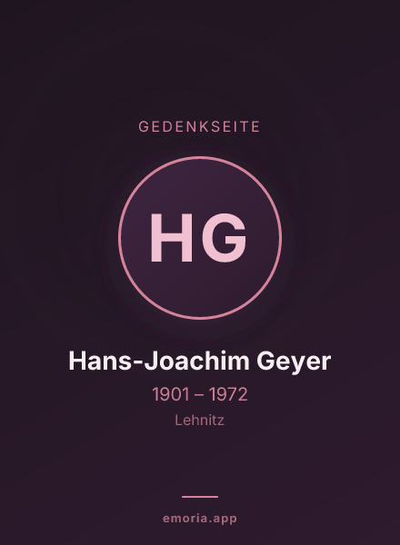 Gedenkportrait von Hans-Joachim Geyer