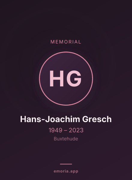 Memorial portrait of Hans-Joachim Gresch
