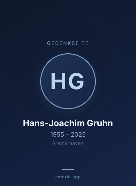 Gedenkportrait von Hans-Joachim Gruhn