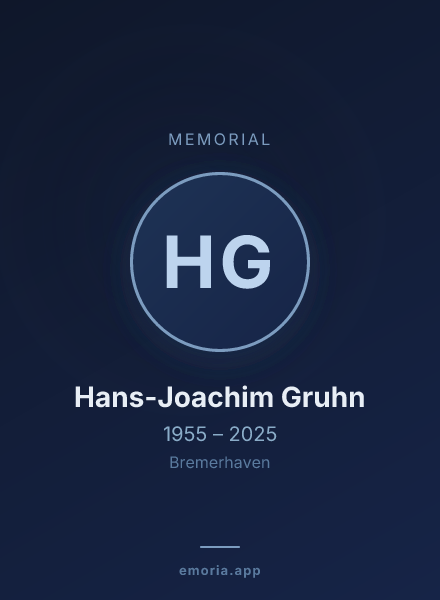 Memorial portrait of Hans-Joachim Gruhn