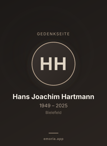 Gedenkportrait von Hans Joachim Hartmann