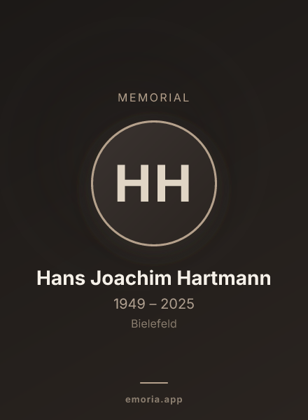 Memorial portrait of Hans Joachim Hartmann