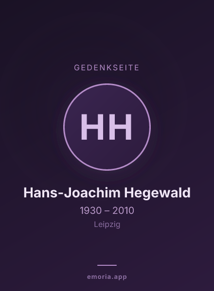Gedenkportrait von Hans-Joachim Hegewald