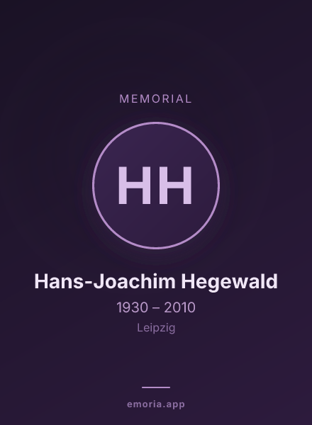 Memorial portrait of Hans-Joachim Hegewald
