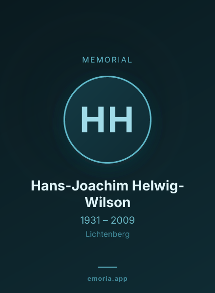 Memorial portrait of Hans-Joachim Helwig-Wilson